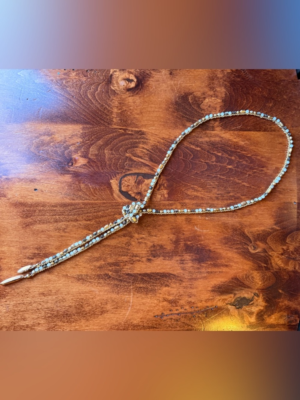 Stella & Dot Gold, White and CZ Lariat Necklace